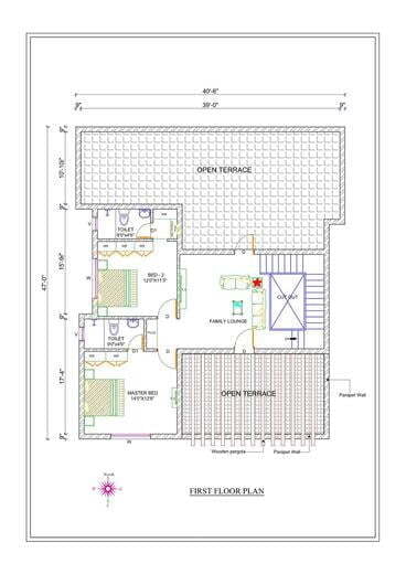 AutoCAD First Floor Plan Drafting